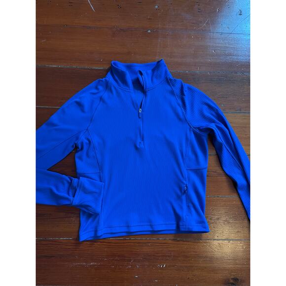 Lululemon It's Rulu Blue Cropped Half Zip Updated - Sz Med - Picture 7 of 11